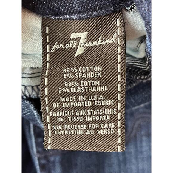 7 For All Mankind Mid Rise Bootcut Dark Blue Jeans Women's Size 25 - Picture 7 of 8